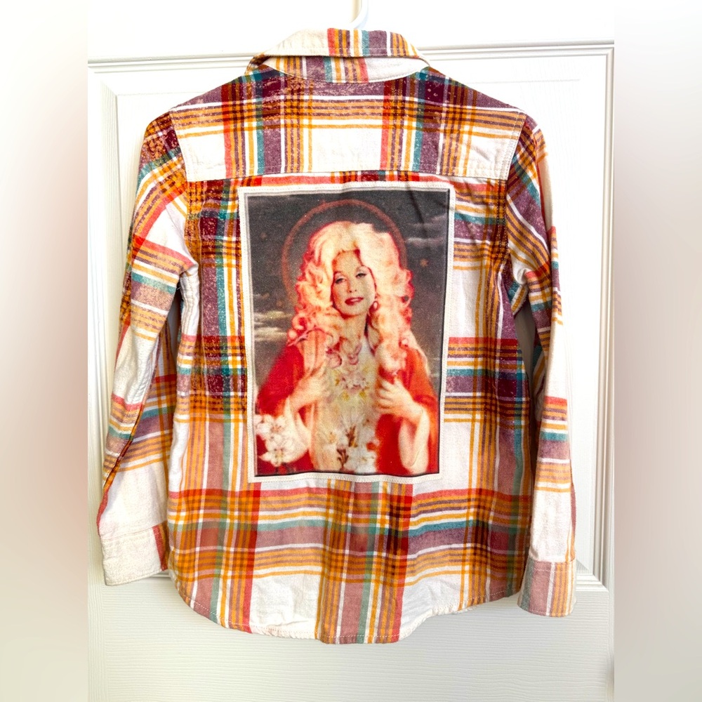 Custom Dolly Parton Flannel. Youth size 10/12
